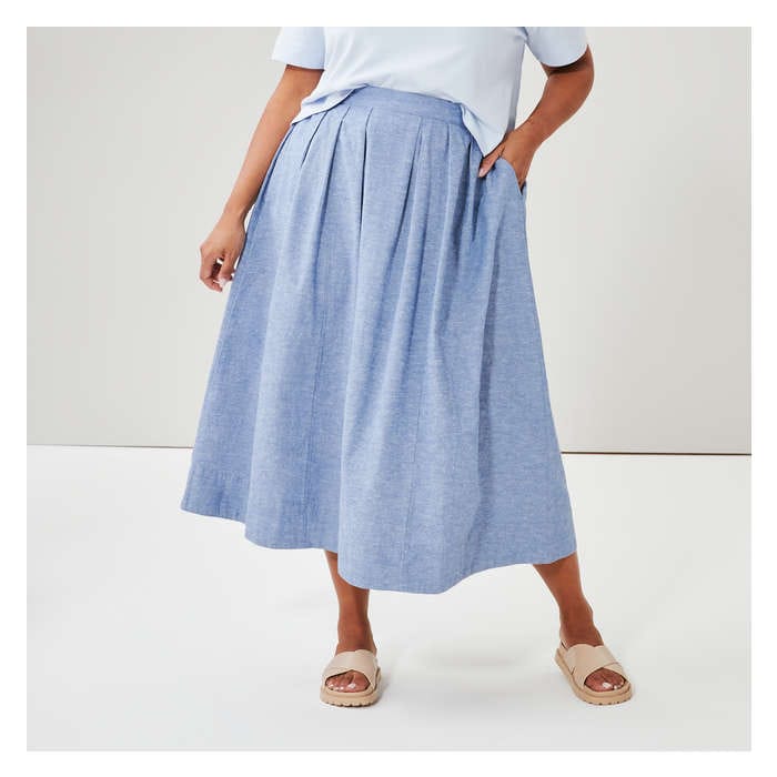 Aux Femmes Jupe plissée Femmes+ - Mélange De Bleu